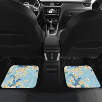 Hawaii Hibiscus Plumeria Blue Car Mats Polynesian Pattern