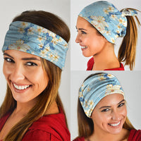 Hawaii Hibiscus Plumeria Blue Neck Gaiter Polynesian Pattern