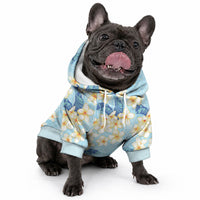 Hawaii Hibiscus Plumeria Blue Pet Hoodie Polynesian Pattern