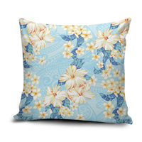 Hawaii Hibiscus Plumeria Blue Pillow Cover Polynesian Pattern LT01 Blue - Polynesian Pride