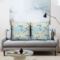 Hawaii Hibiscus Plumeria Blue Pillow Cover Polynesian Pattern LT01 - Polynesian Pride