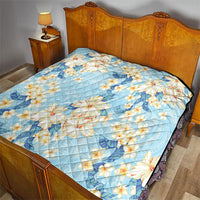 Hawaii Hibiscus Plumeria Blue Quilt Polynesian Pattern