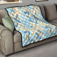 Hawaii Hibiscus Plumeria Blue Quilt Polynesian Pattern