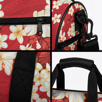 Hawaii Hibiscus Plumeria Red Duffle Bag Polynesian Pattern