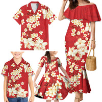 Hawaii Hibiscus Plumeria Red Family Matching Mermaid Dress and Hawaiian Shirt Polynesian Pattern LT01 - Polynesian Pride