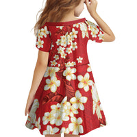 Hawaii Hibiscus Plumeria Red Family Matching Off Shoulder Short Dress and Hawaiian Shirt Polynesian Pattern LT01 - Polynesian Pride