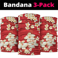 Hawaii Hibiscus Plumeria Red Neck Gaiter Polynesian Pattern