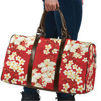 Hawaii Hibiscus Plumeria Red Travel Bag Polynesian Pattern