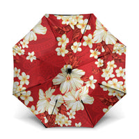 Hawaii Hibiscus Plumeria Red Umbrella Polynesian Pattern
