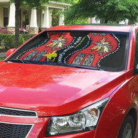 Papua New Guinea 50th Independence Auto Sun Shade PNG Batik Pattern - Polynesian Pride