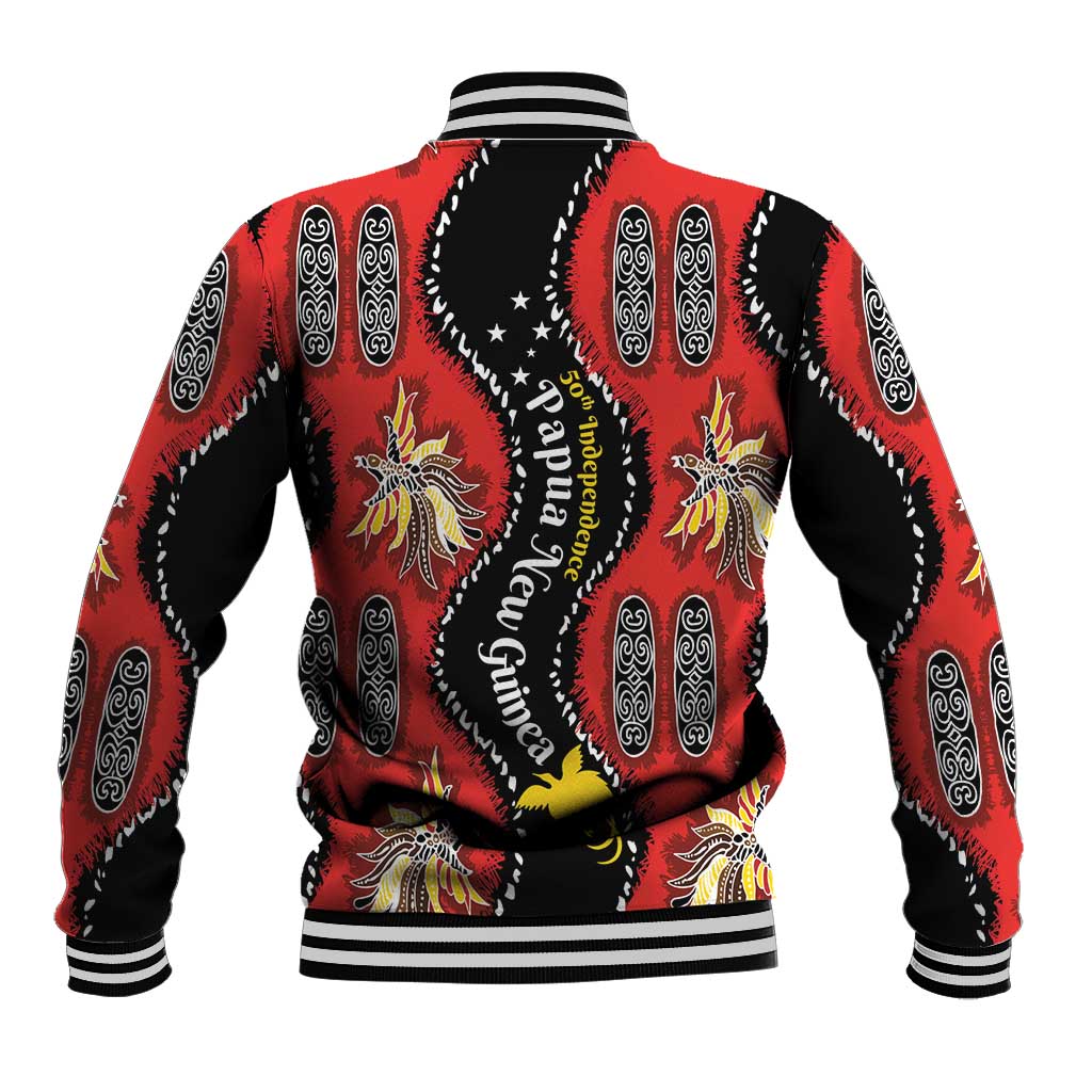 Papua New Guinea 50th Independence Baseball Jacket PNG Batik Pattern LT01 - Polynesian Pride
