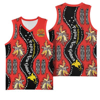 Papua New Guinea 50th Independence Basketball Jersey PNG Batik Pattern - Polynesian Pride