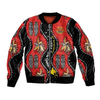 Papua New Guinea 50th Independence Bomber Jacket PNG Batik Pattern LT01 Unisex Red - Polynesian Pride