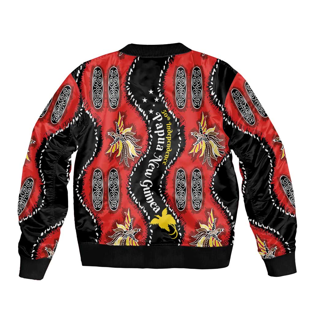 Papua New Guinea 50th Independence Bomber Jacket PNG Batik Pattern LT01 - Polynesian Pride