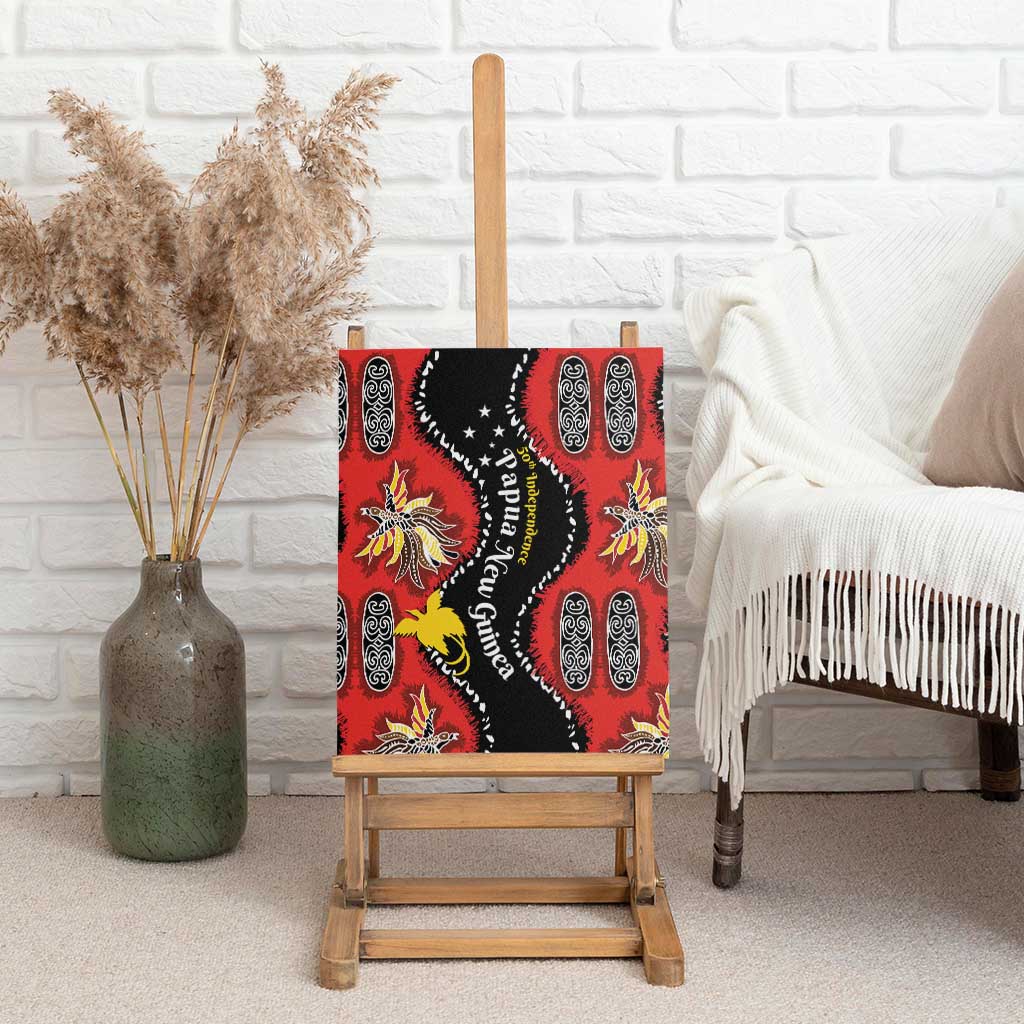 Papua New Guinea 50th Independence Canvas Wall Art PNG Batik Pattern - Polynesian Pride