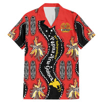 Papua New Guinea 50th Independence Family Matching Mermaid Dress and Hawaiian Shirt PNG Batik Pattern LT01 Dad's Shirt - Short Sleeve Red - Polynesian Pride