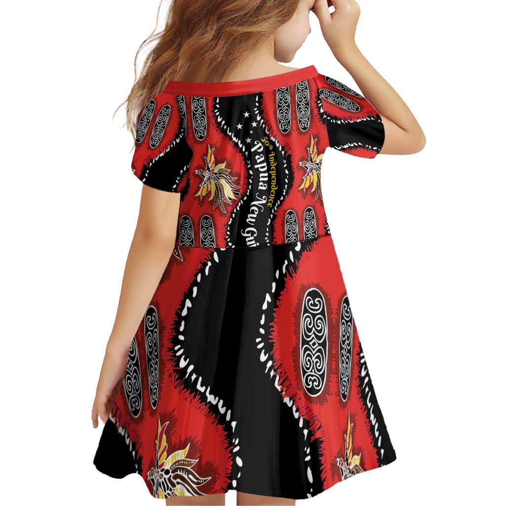 Papua New Guinea 50th Independence Family Matching Off Shoulder Short Dress and Hawaiian Shirt PNG Batik Pattern - Polynesian Pride