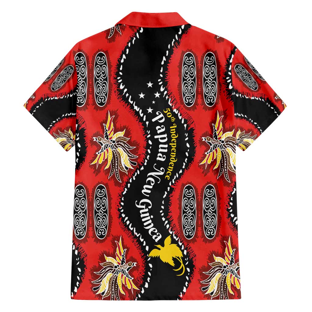 Papua New Guinea 50th Independence Family Matching Off Shoulder Short Dress and Hawaiian Shirt PNG Batik Pattern - Polynesian Pride