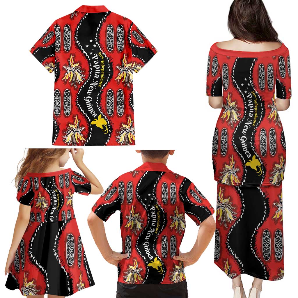 Papua New Guinea 50th Independence Family Matching Puletasi and Hawaiian Shirt PNG Batik Pattern LT01 - Polynesian Pride