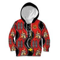 Papua New Guinea 50th Independence Kid Hoodie PNG Batik Pattern - Polynesian Pride