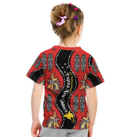 Papua New Guinea 50th Independence Kid T Shirt PNG Batik Pattern LT01 - Polynesian Pride