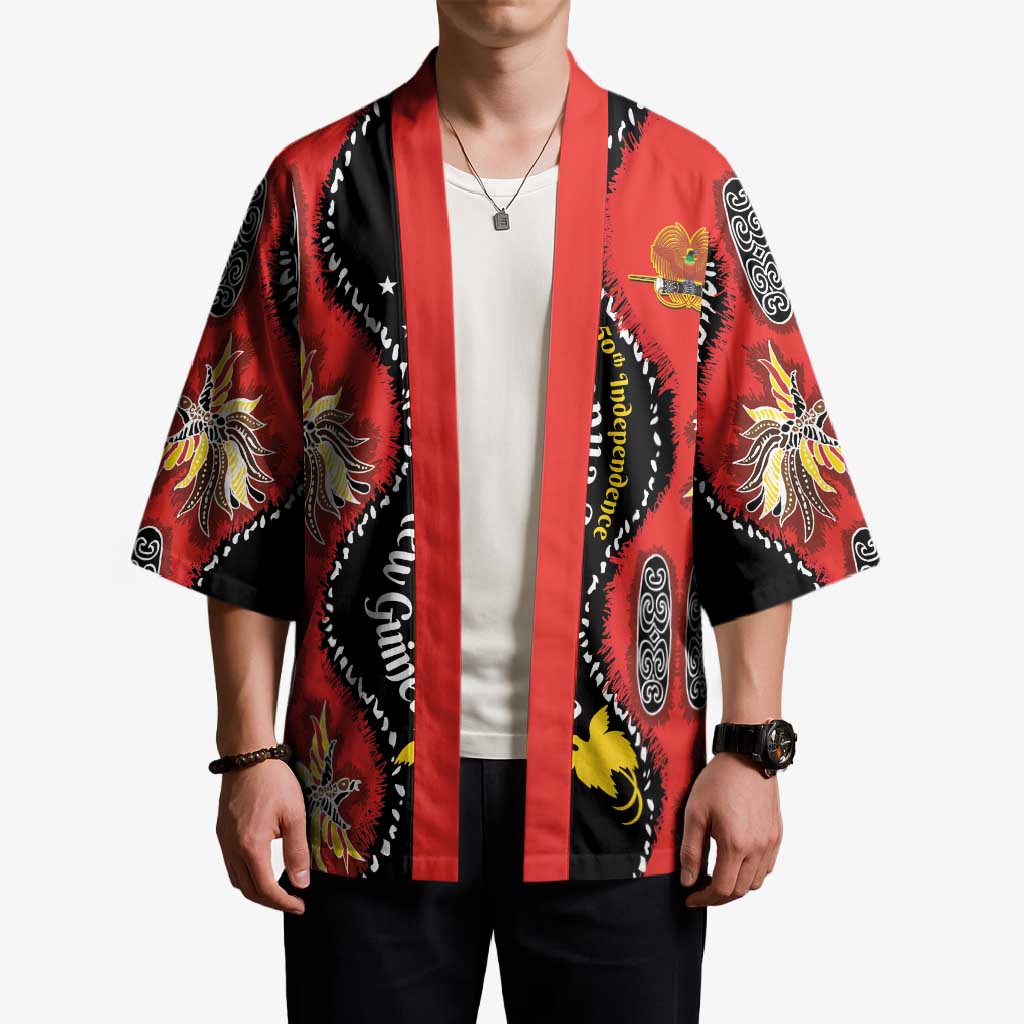 Papua New Guinea 50th Independence Kimono PNG Batik Pattern - Polynesian Pride
