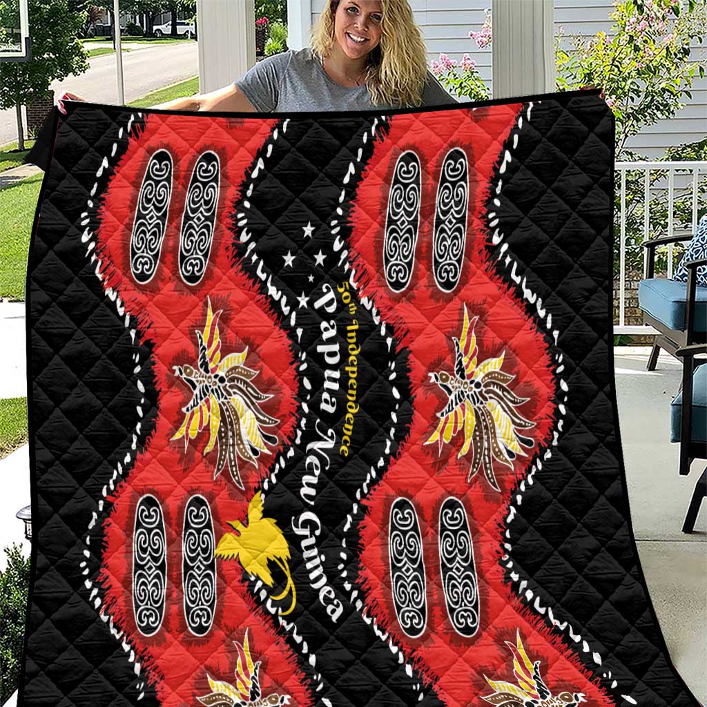 Papua New Guinea 50th Independence Quilt PNG Batik Pattern LT01 Red - Polynesian Pride