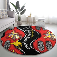 Papua New Guinea 50th Independence Round Carpet PNG Batik Pattern LT01 - Polynesian Pride