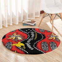 Papua New Guinea 50th Independence Round Carpet PNG Batik Pattern LT01 - Polynesian Pride