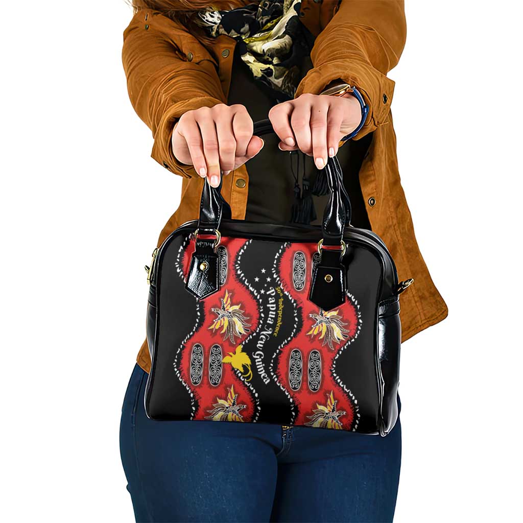 Papua New Guinea 50th Independence Shoulder Handbag PNG Batik Pattern LT01 One Size Red - Polynesian Pride