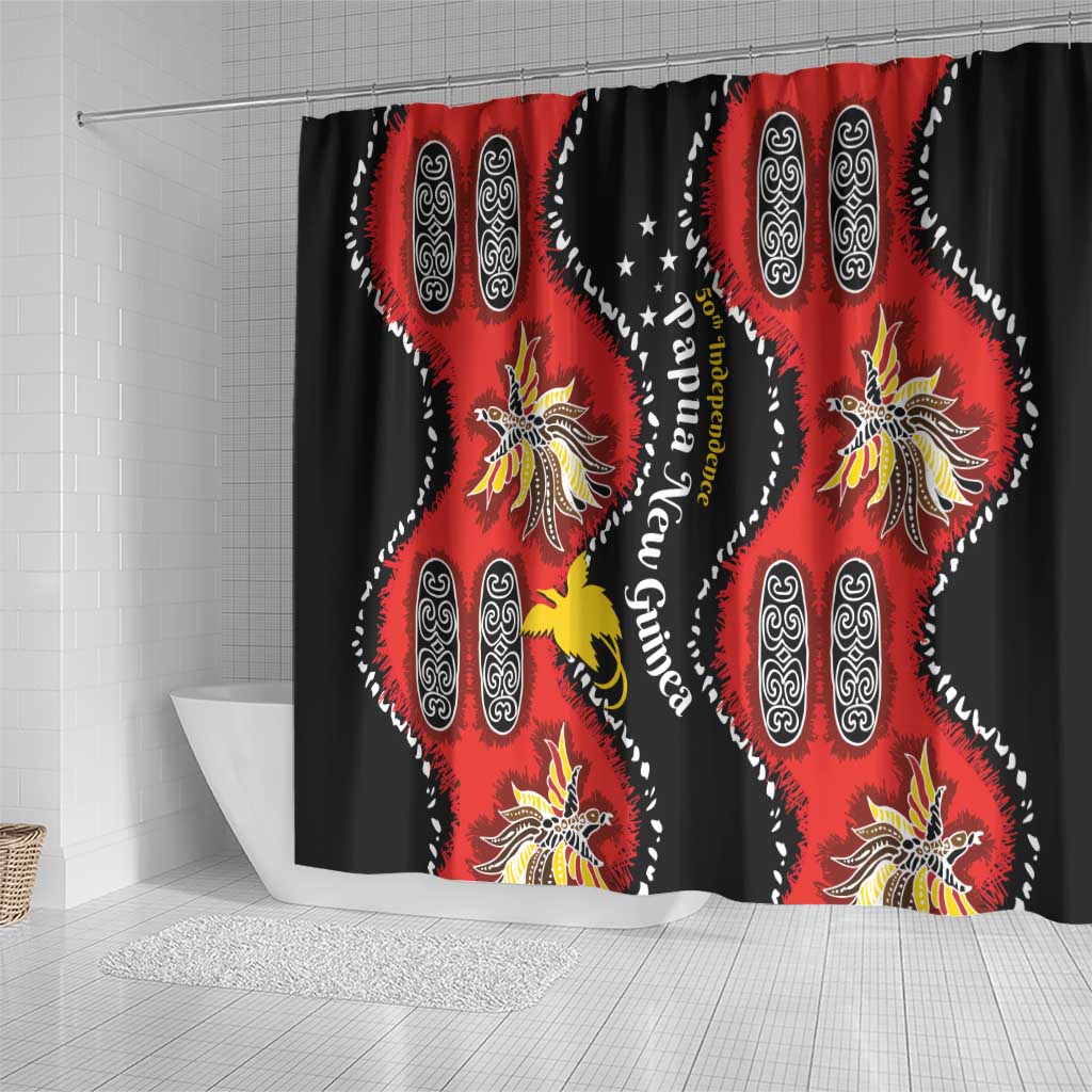 Papua New Guinea 50th Independence Shower Curtain PNG Batik Pattern LT01 - Polynesian Pride