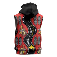 Papua New Guinea 50th Independence Sleeveless Zip Hoodie PNG Batik Pattern - Polynesian Pride