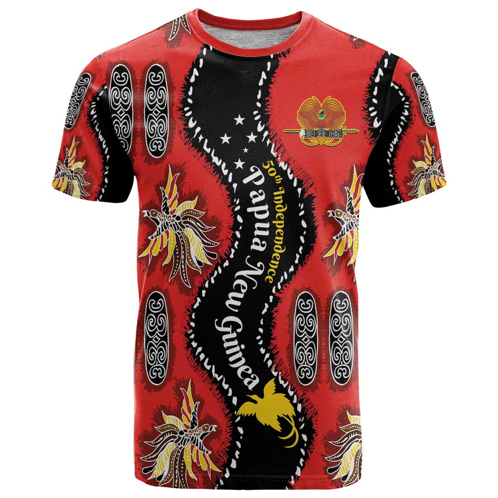 Papua New Guinea 50th Independence T Shirt PNG Batik Pattern - Polynesian Pride