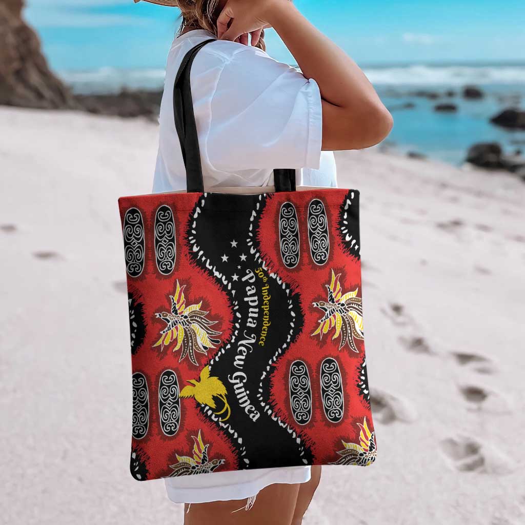 Papua New Guinea 50th Independence Tote Bag PNG Batik Pattern - Polynesian Pride