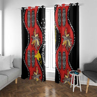 Papua New Guinea 50th Independence Window Curtain PNG Batik Pattern LT01 With Grommets Red - Polynesian Pride