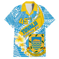 personalised-tuvalu-independence-day-family-matching-summer-maxi-dress-and-hawaiian-shirt-plumeria-45th-anniversary