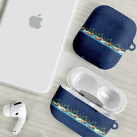 Hawaii Santa Riding Sea Turtle AirPods Case Mele Kalikimaka Polynesian Pattern - Polynesian Pride