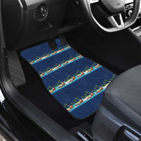 Hawaii Santa Riding Sea Turtle Car Mats Mele Kalikimaka Polynesian Pattern - Polynesian Pride