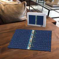 Hawaii Santa Riding Sea Turtle Puzzle Mele Kalikimaka Polynesian Pattern - Polynesian Pride