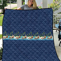Hawaii Santa Riding Sea Turtle Quilt Mele Kalikimaka Polynesian Pattern - Polynesian Pride