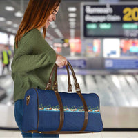 Hawaii Santa Riding Sea Turtle Travel Bag Mele Kalikimaka Polynesian Pattern - Polynesian Pride