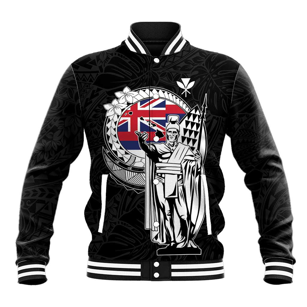 Personalized Hawaii King Kamehameha Baseball Jacket Flag Polynesian Pattern