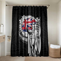 Hawaii King Kamehameha Bathroom Set Flag Polynesian Pattern LT01 Shower Curtain Only Black - Polynesian Pride