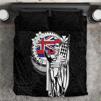 Hawaii King Kamehameha Bedding Set Flag Polynesian Pattern LT01 Black - Polynesian Pride