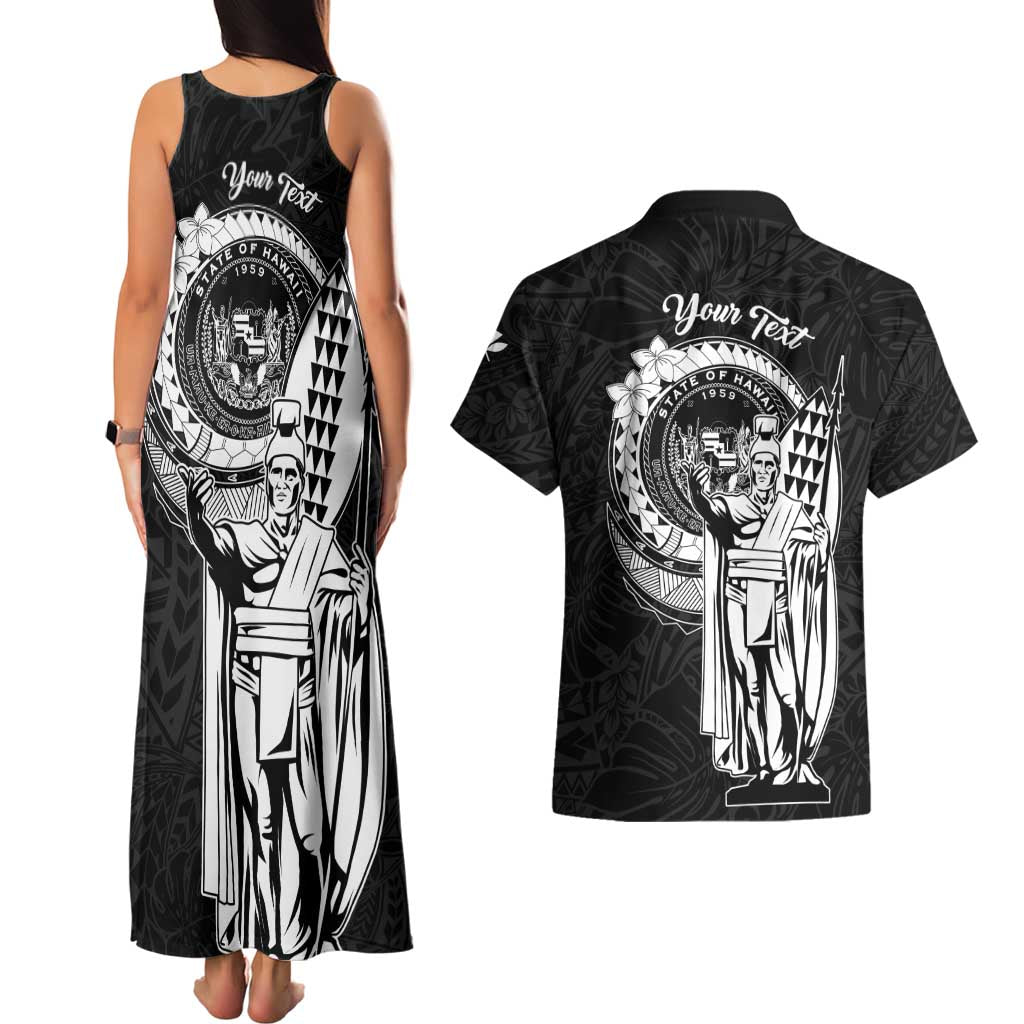 Personalized Hawaii King Kamehameha Couples Matching Tank Maxi Dress and Hawaiian Shirt Flag Polynesian Pattern LT01 - Polynesian Pride