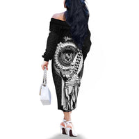 Personalized Hawaii King Kamehameha Family Matching Off The Shoulder Long Sleeve Dress and Hawaiian Shirt Flag Polynesian Pattern LT01 - Polynesian Pride