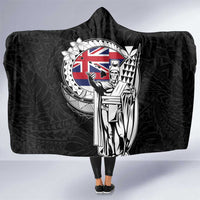 Hawaii King Kamehameha Hooded Blanket Flag Polynesian Pattern LT01 One Size Black - Polynesian Pride