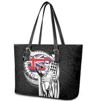 Hawaii King Kamehameha Leather Tote Bag Flag Polynesian Pattern