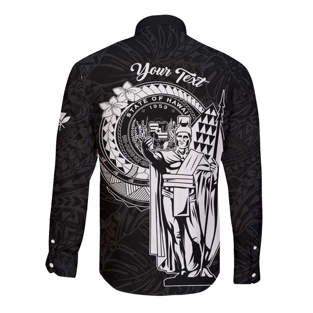 Personalized Hawaii King Kamehameha Long Sleeve Button Shirt Flag Polynesian Pattern LT01 - Polynesian Pride