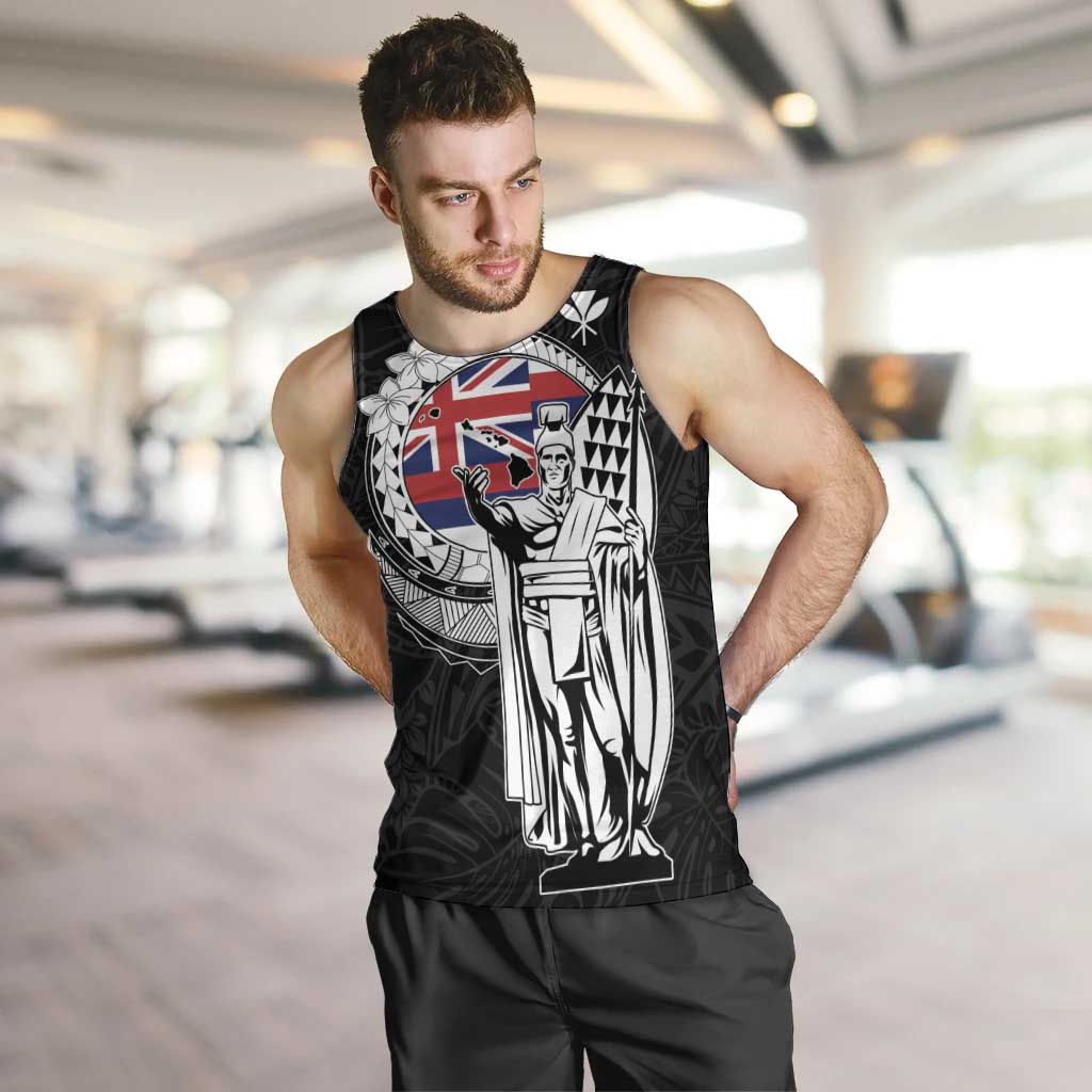 Personalized Hawaii King Kamehameha Men Tank Top Flag Polynesian Pattern LT01 Black - Polynesian Pride